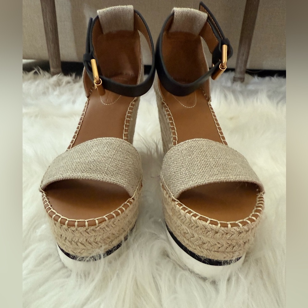 See By Chloe Glyn Espadrille Platform Wedge Sandals - Picture 3 of 9
